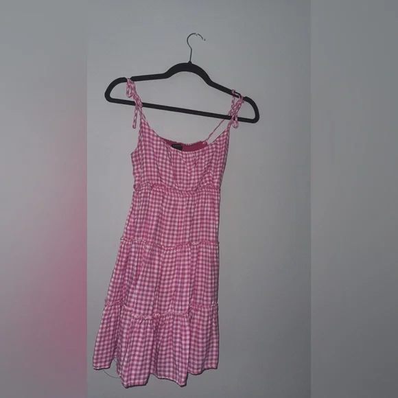💖 Forever 21 Gingham Pink Sundress – Size S 💖 - Picture 4 of 6